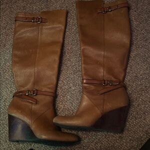 Coach wedge Brown Knee-High Boots in box